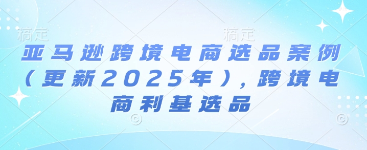 亚马逊跨境电商选品案例(更新2025年3月)，跨境电商利基选品-木石资源网