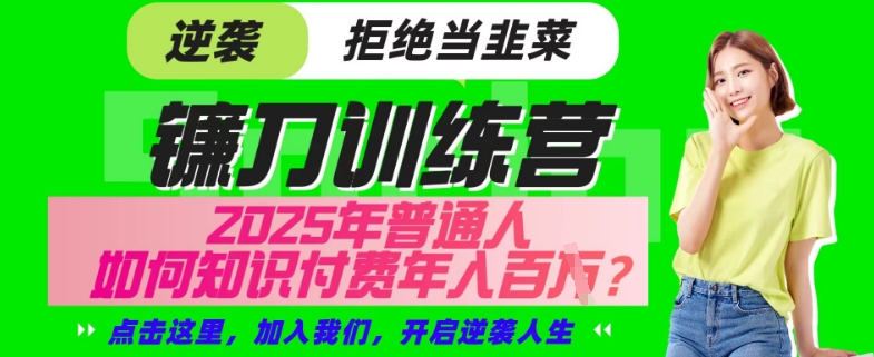 【网创项目终点站-镰刀训练营超级IP合伙人】25年普通人如何通过“知识付费”年入百个-仅此一版【揭秘】-木石资源网