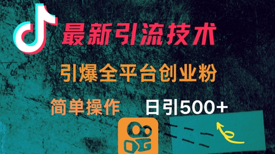 最新引流方法，引爆全平台的一个创业粉，简单操作日引300+-木石资源网