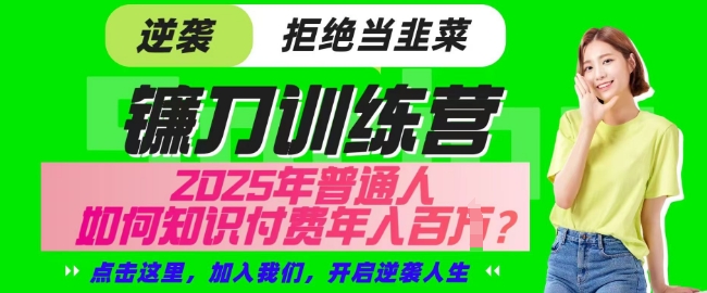 【网创项目终点站-镰刀训练营超级IP合伙人】25年普通人如何通过知识付费实现逆袭【揭秘】-木石资源网