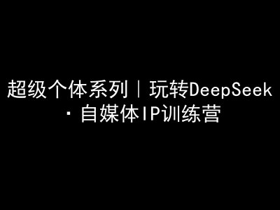 超级个体系列，玩转DeepSeek·自媒体IP训练营，deepseek教程-木石资源网