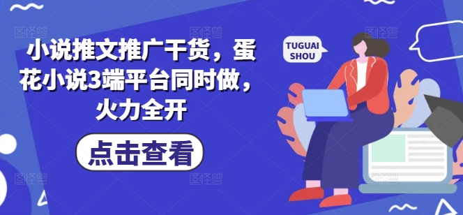 小说推文推广干货，蛋花小说3端平台同时做，火力全开-木石资源网
