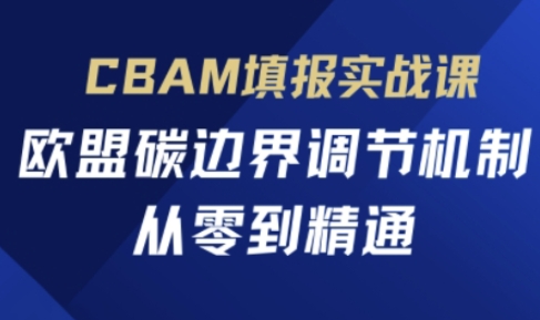 CBAM填报实战课，欧盟碳边界调节机制，从零到精通-木石资源网