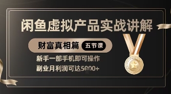 精品！闲鱼虚拟产品实战讲解，新手一部手机即可操作，副业月利润可达5k+-木石资源网