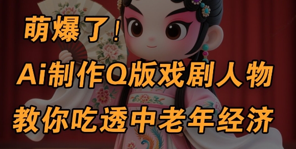 用Ai制作Q版戏剧人物，手把手教你吃透中老年经济，5分钟一个成品，多渠道变现-木石资源网