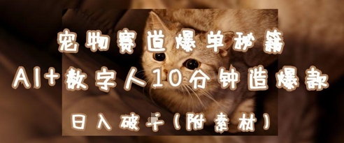 宠物赛道爆单秘籍：AI+数字人10分钟造爆款，日入1k-木石资源网