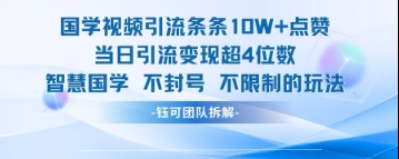 国学视频引流条条10W+点赞当日引流变现超4位数-木石资源网