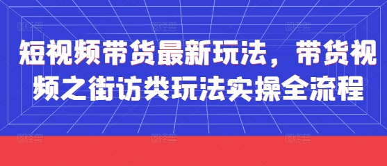 短视频带货最新玩法，带货视频之街访类玩法实操全流程-木石资源网