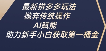 最新拼多多玩法，抛弃传统操作，AI赋能，助力新手小白获取第一桶金-木石资源网