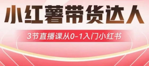 小红薯达人带货启航计划，3节直播课从0-1入门小红书-木石资源网