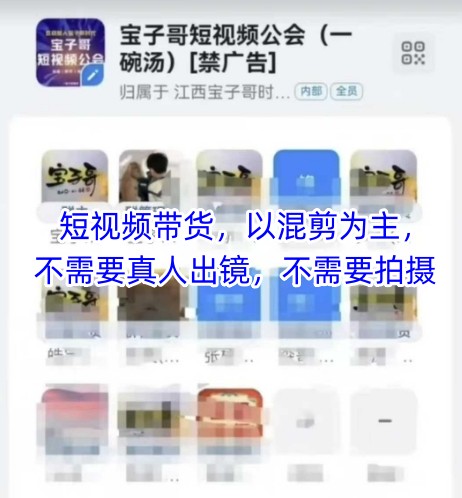 宝子哥头部团队短视频带货，以混剪为主，不需要真人出镜，不需要拍摄-木石资源网