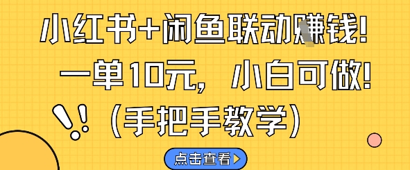 小红书+闲鱼联动挣钱，一单10元，小白可做-木石资源网