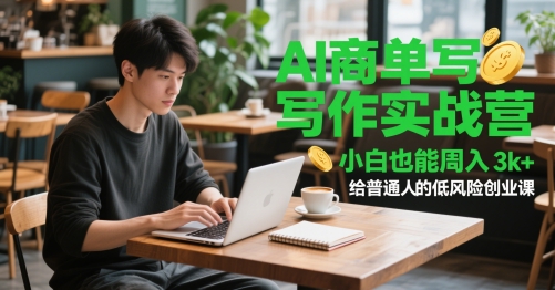 AI商单写作实战营，小白也能周入3k+，给普通人的低风险创业课-木石资源网