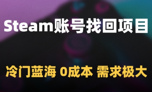 Steam账号找回项目，冷门蓝海，0成本，需求极大-木石资源网