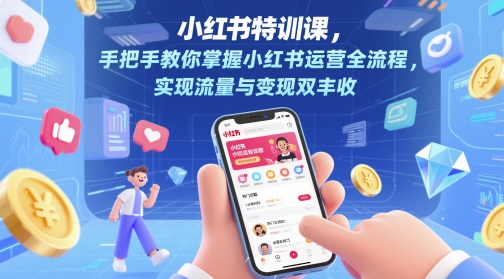 小红书特训课，手把手教你掌握小红书运营全流程，实现流量与变现双丰收-木石资源网