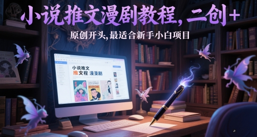 小说推文漫剧教程，二创+原创开头，最适合新手小白项目-木石资源网
