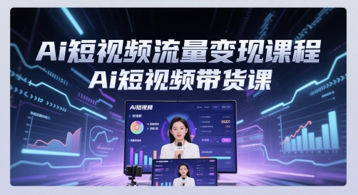Ai短视频流量变现课程，Ai短视频带货课-木石资源网