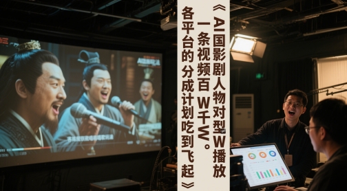 AI三国影视剧人物对口型唱歌玩法，一条视频百W千W播放，各平台的分成计划吃到飞起-木石资源网