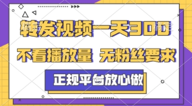 转发视频一天3张+，正规平台放心做，不看播放量，不看粉丝量，一个任务几分钟完成【揭秘】-木石资源网