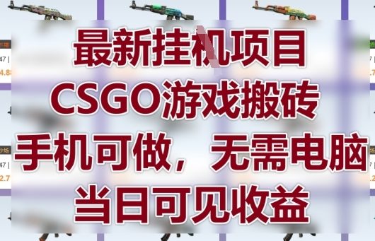 最新挂G项目，CSGO游戏搬砖，手机可做，无需电脑，当日见收益【揭秘】-木石资源网