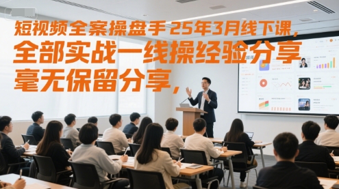 短视频全案操盘手25年3月线下课，全部实战一线操盘手经验分享，毫无保留分享，全是干货-木石资源网