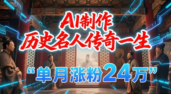 暴力起号！用AI制作历史名人传奇一生，单月涨粉24W，涨粉+变现赛道黑马来了-木石资源网