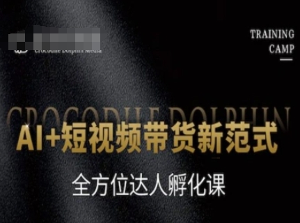 AI+短视频带货新范式，全方位达人孵化课-木石资源网
