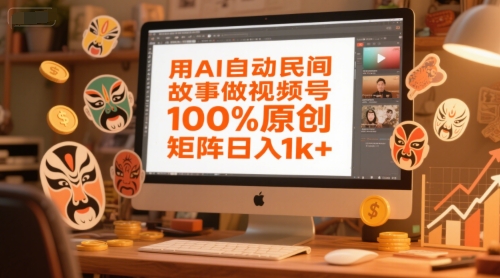用AI自动民间故事做视频号，100%原创，矩阵日入1k+-木石资源网