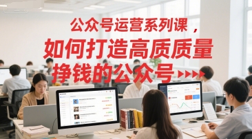 公众号运营系列课，如何打造高质量挣钱的公众号-木石资源网
