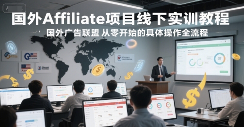 国外Affiliate项目线下实训教程，国外广告联盟从零开始的具体操作全流程-木石资源网