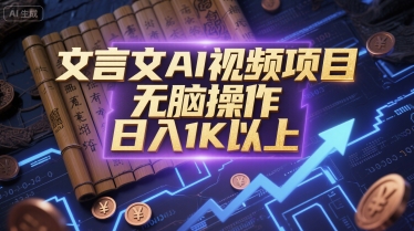 文言文AI视频项目，无脑操作，日入1K以上-木石资源网