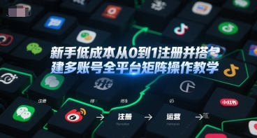 新手低成本从0到1注册并搭建多账号全平台矩阵操作教学，手机号-邮箱-IP-工具-木石资源网