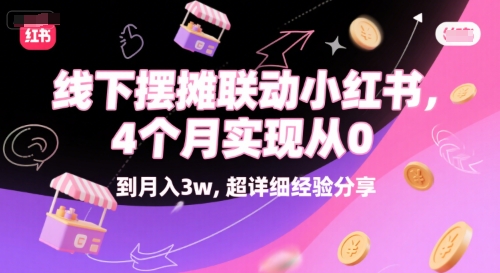 线下摆摊联动小红书，4 个月实现从 0 到月入3w，超详细经验分享-木石资源网