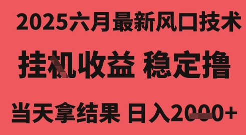 2025六月最新风口技术，无人挂G撸礼物，长期稳定 一个小时收益2k+，小白当天拿结果【揭秘】-木石资源网