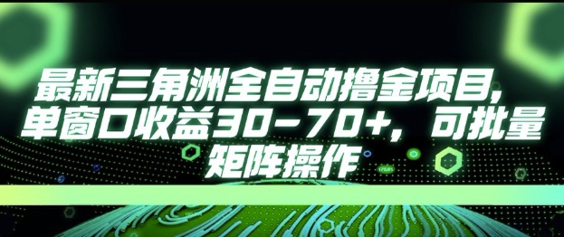 最新AI全自动游戏撸金项目，单窗口收益30-70+，可批量操作【揭秘】-木石资源网