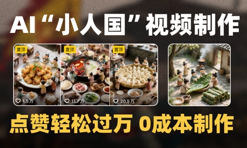 爆款1000W+播放微缩景观迷你小人国AI视频0成本制作全流程教学-木石资源网