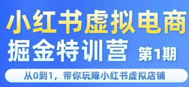 小红书虚拟电商掘金特训营第1期，从0到1，带你玩转小红书虚拟店铺-木石资源网