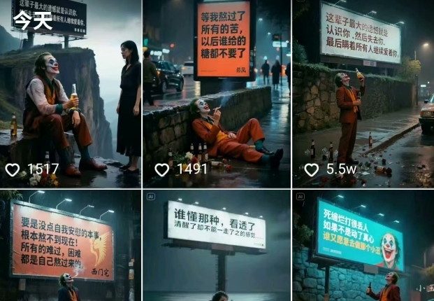 一条视频竟然15W赞！用AI制作小丑自嘲扎心文案视频，当下非常火爆的短视频流量神器-木石资源网