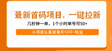 最新首码项目，操作最简单，收益高，一键拉新，1个小时单号可50+，小项目认真做每天5张+收益【揭秘】-木石资源网