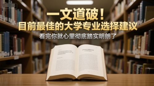 付费文章：一文道破！目前最佳的大学专业选择建议，看完你就心里彻底踏实明朗了-木石资源网