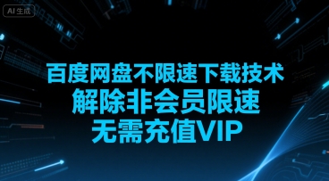 百度网盘不限速下载技术，解除非会员限速，无需充值VIP-木石资源网