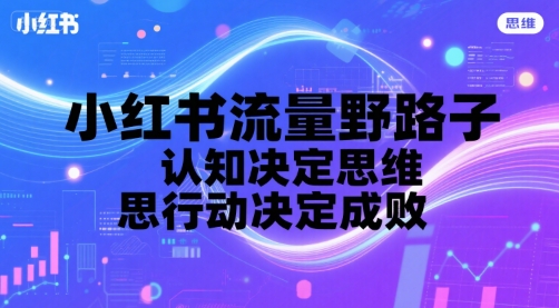 小红书流量野路子，认知决定思维，思维决定行动，行动决定成败-木石资源网