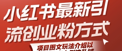 小红书最新引流创业粉方式，项目图文玩法介绍以及如何安全倒流私域-木石资源网
