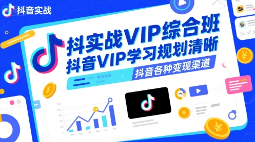 抖音实战VIP综合班，抖音VIP学习规划请晰抖音各种变现渠道-木石资源网
