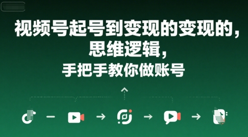 视频号起号到变现的思维逻辑，手把手教你做账号-木石资源网