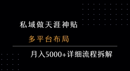私域做天涯神贴 多平台布局 月入5k+详细流程拆解-木石资源网