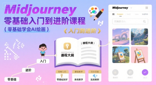 midjourney零基础入门到进阶课程，零基础学会AI绘画-木石资源网