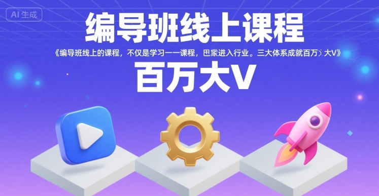 编导班线上课程，不仅是学习一门课程，更是进入一个行业，三大体系成就百万大V-木石资源网