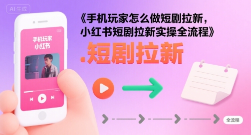 手机玩家怎么做短剧拉新，小红书短剧拉新实操全流程-木石资源网