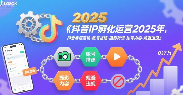 抖音IP孵化运营2025年，抖音底层逻辑-账号搭建-摄影剪辑-账号内容-规避违规-木石资源网